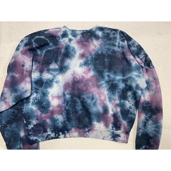 Aviator Nation Tie Dye Purple Blue Logo Crewneck Sweatshirt XS - Picture 7 of 7